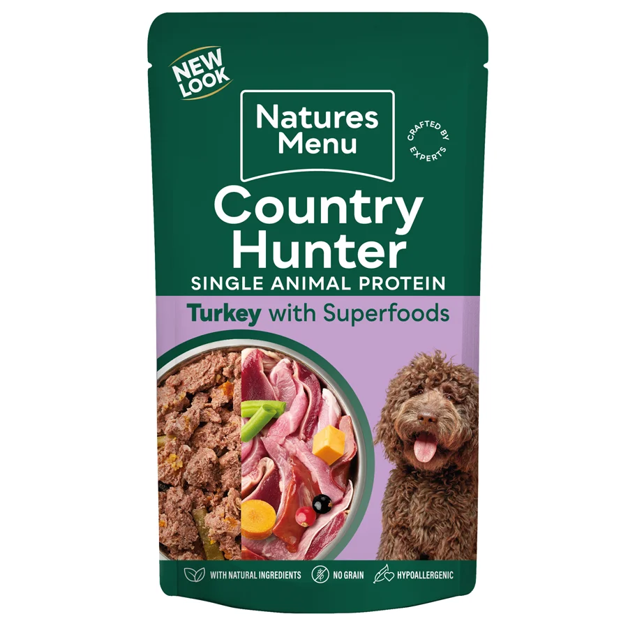 Sophisticated Natures Menu Country Hunter Grain Dog Pouch Turkey 150g Safe
