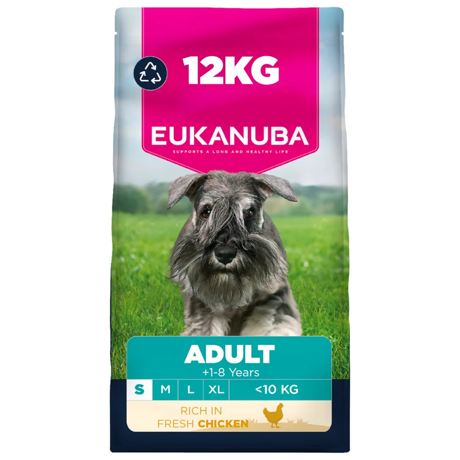 Reusable Eukanuba Small Breed Adult Dry Dog Food Chicken 12kg Crafted