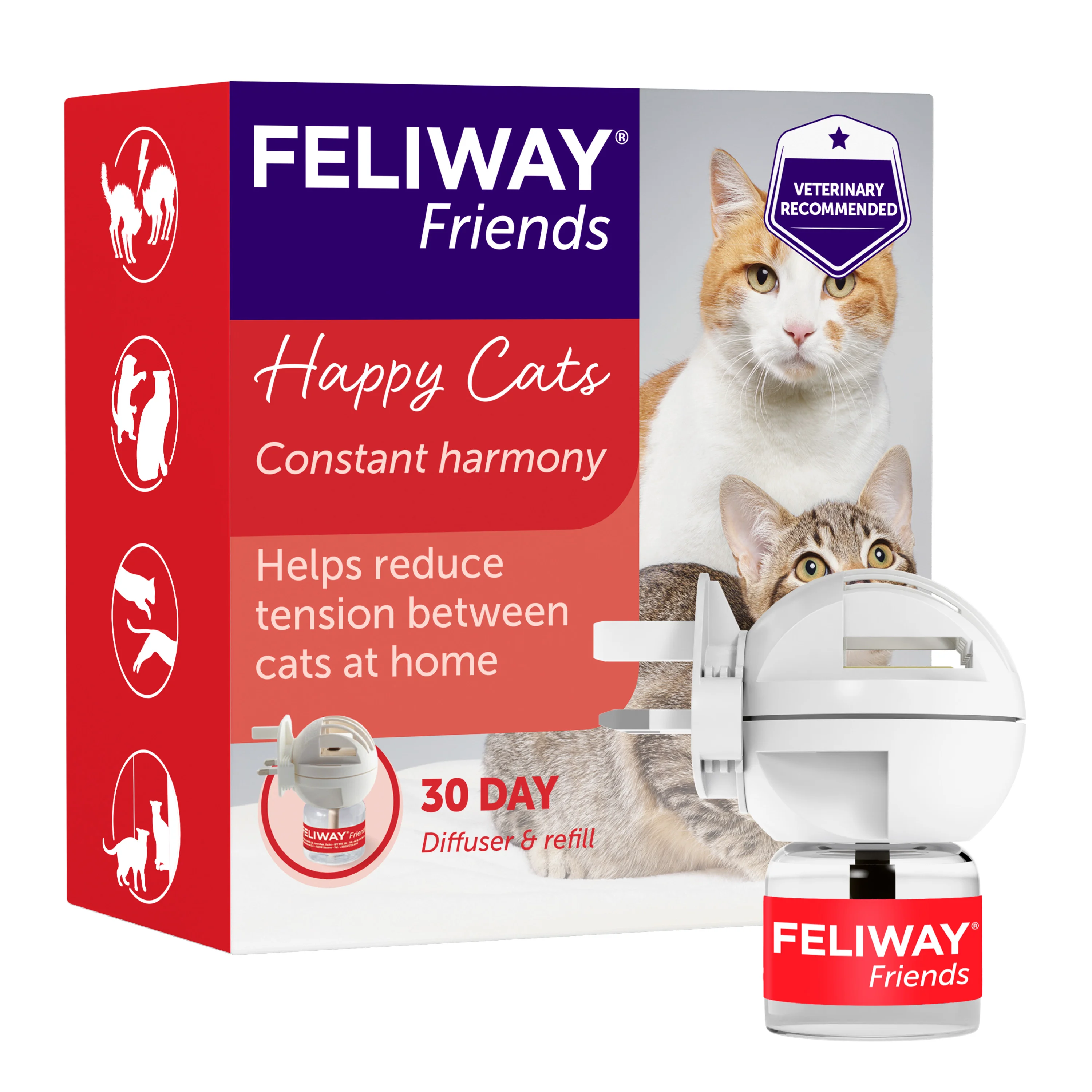 Enhanced Feliway Friends Calming Pheromone Diffuser Starter Kit for Cats 48ml Effective