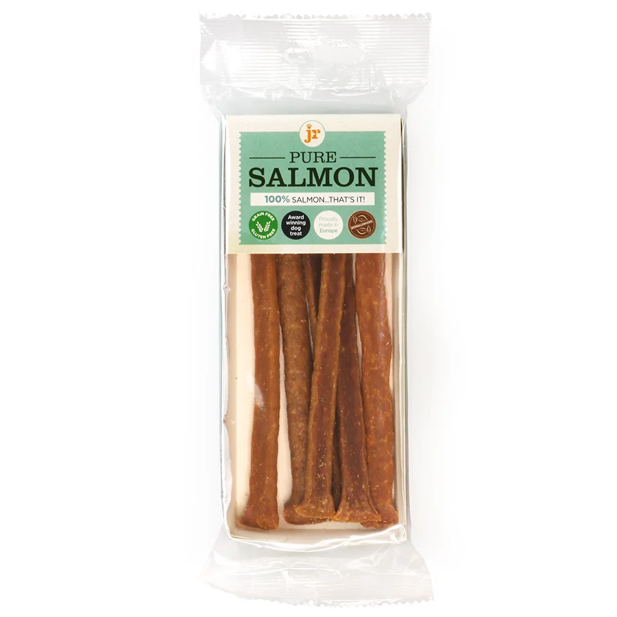 Recyclable JR Pet Products Pure Salmon Sticks Dog Treats 50g First-Class