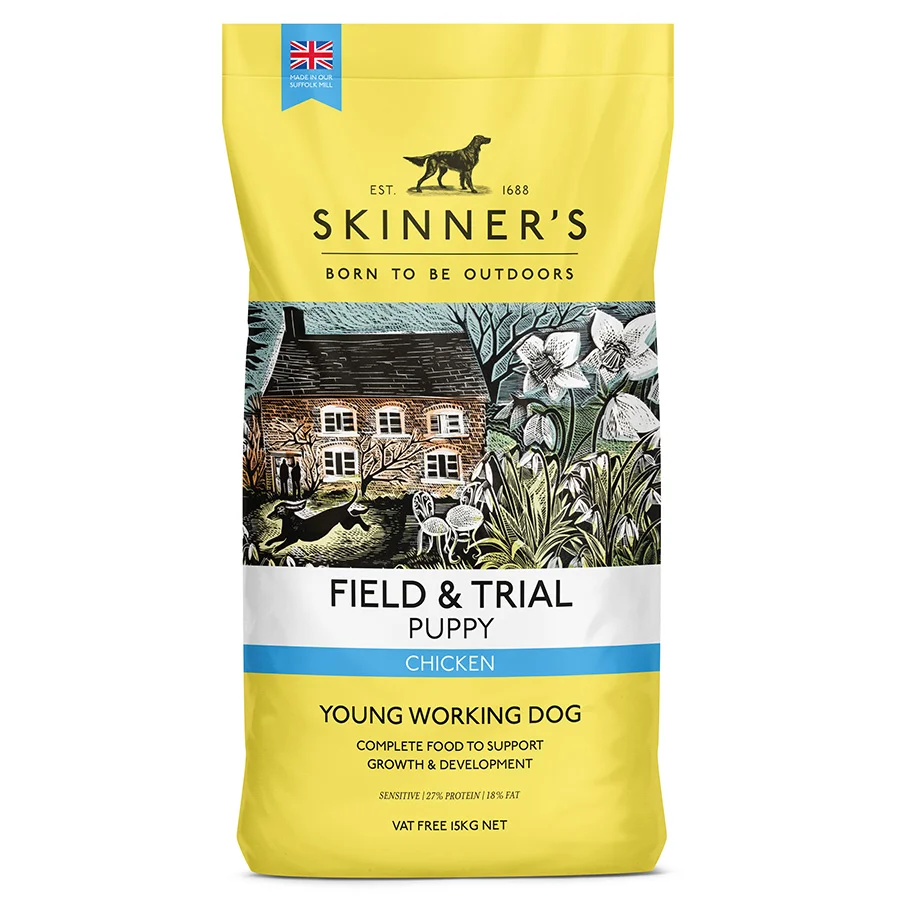 Eco-Friendly Skinner x27 s Field Trial Working Puppy Dry Dog Food Chicken 15kg Environmentally Friendly