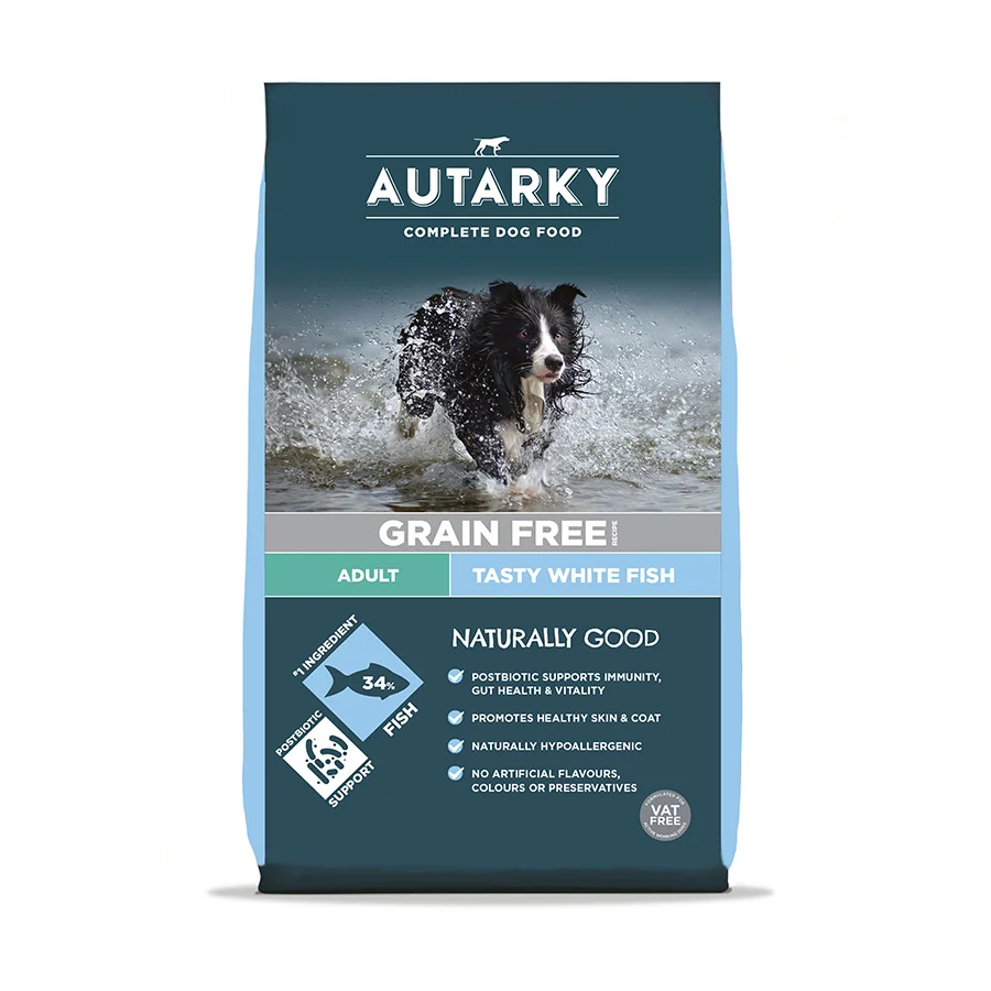 Fine Autarky Complete Grain Adult Working Dry Dog Food White Fish Potato 12kg World-Class