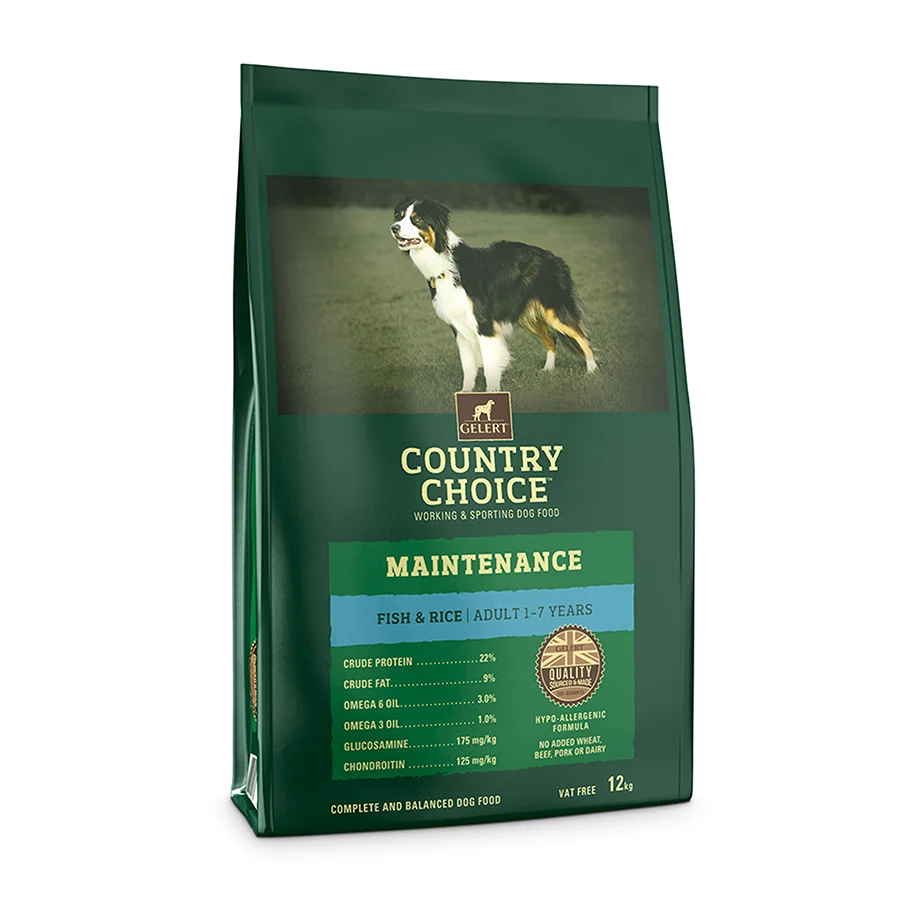 Proven Gelert Country Choice Maintenance Dry Working Dog Food White Fish Rice 12kg Modern