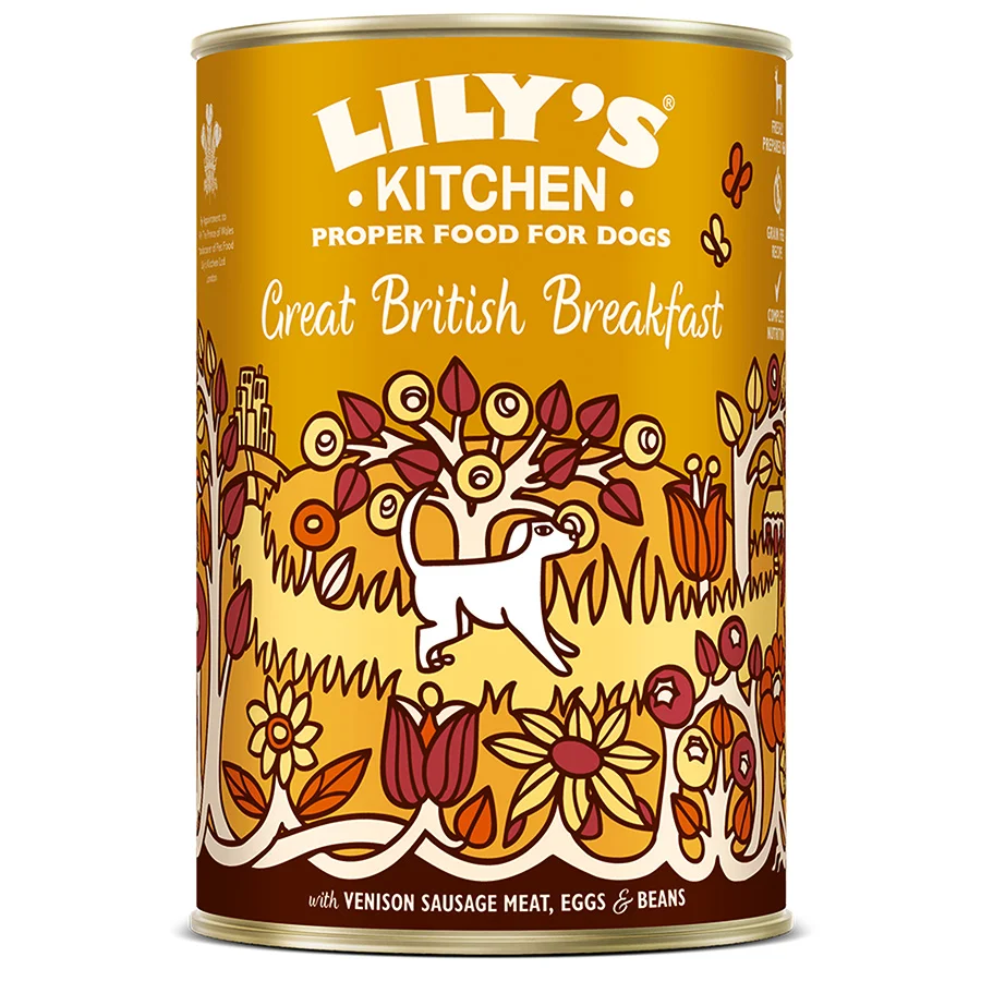 Recyclable Lily x27 s Kitchen Great British Breakfast Adult Wet Dog Food Venison 400g Unique