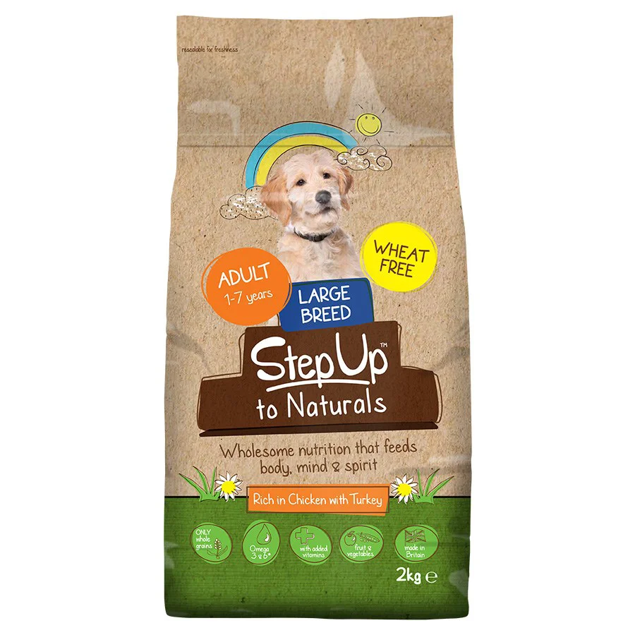 Unique Step Up Naturals Large Breed Adult Dry Dog Food Chicken with Turkey 2kg Trusted