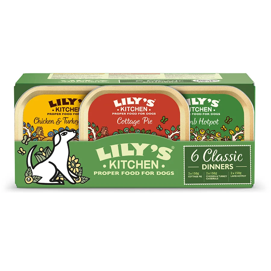 Official Lily x27 s Kitchen Classic Dinners Wet Adult Dog Food 6x150g Modern