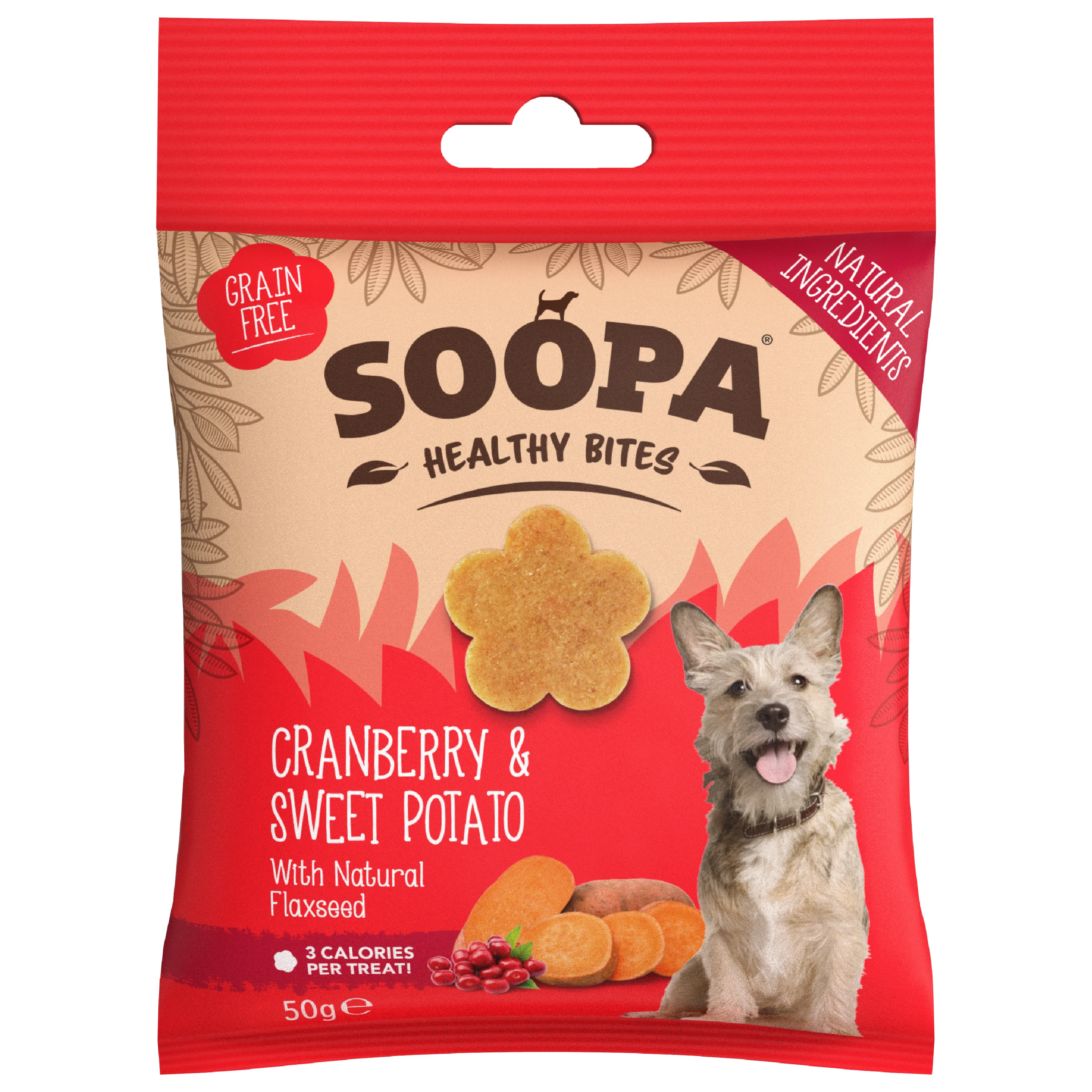World-Class Soopa Healthy Bites Dog Treat Cranberry Sweet Potato 50g Original