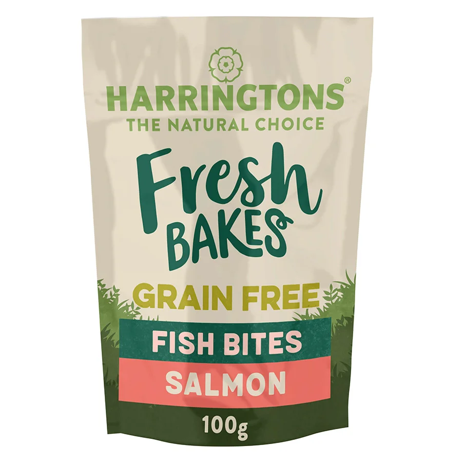 Luxury Harringtons Fresh Bakes Grain Dog Salmon Bites 100g Genuine
