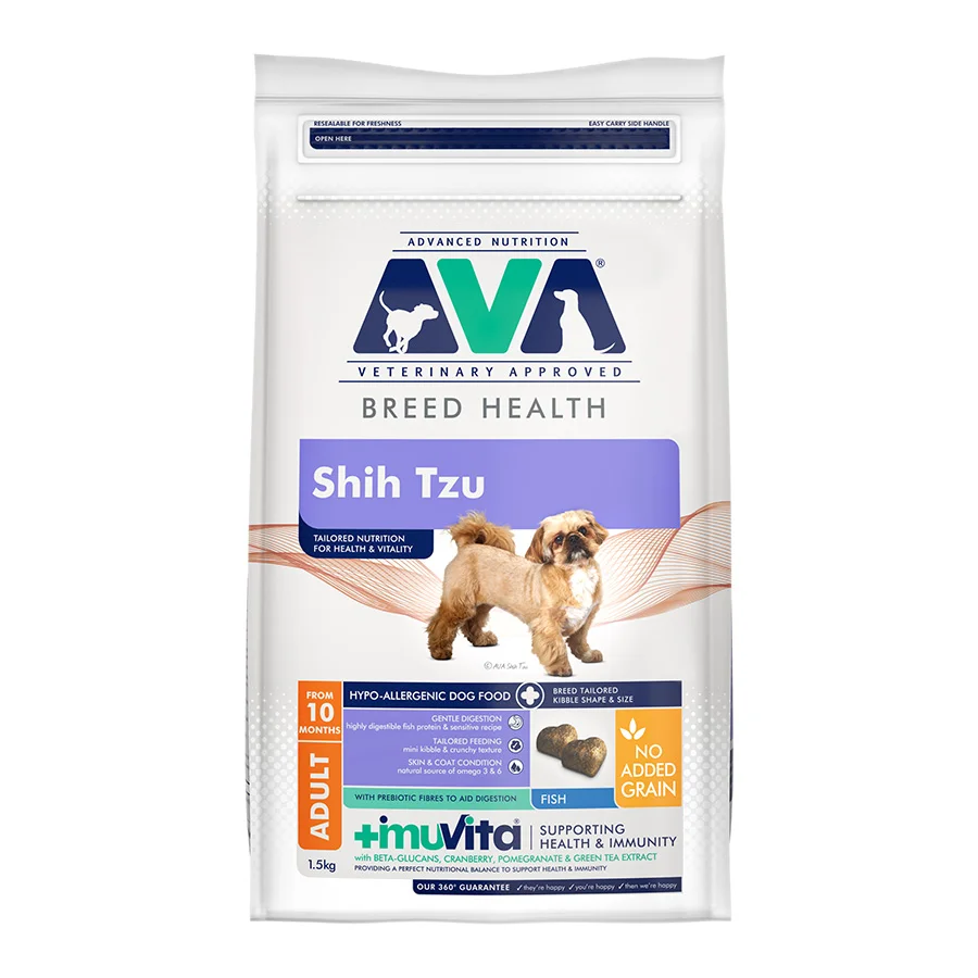 Professional AVA Breed Health Shih Tzu Dry Dog Food Fish 1.5kg Crafted
