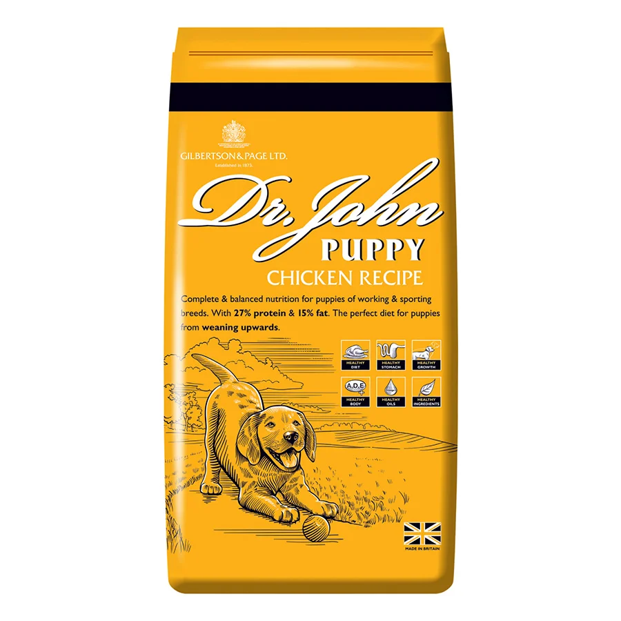 First-Class Dr John Working Puppy Dry Dog Food with Chicken 2kg Comfortable