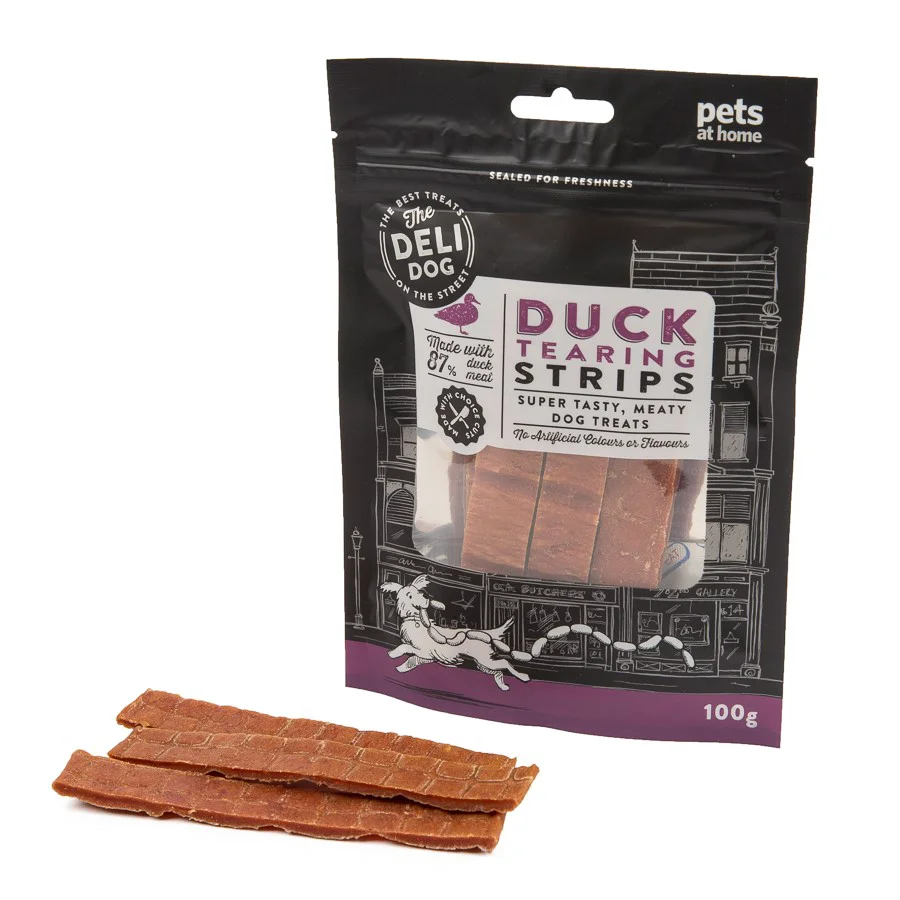 Stylish The Deli Dog Adult Dog Treats Duck Strips 100g Fast