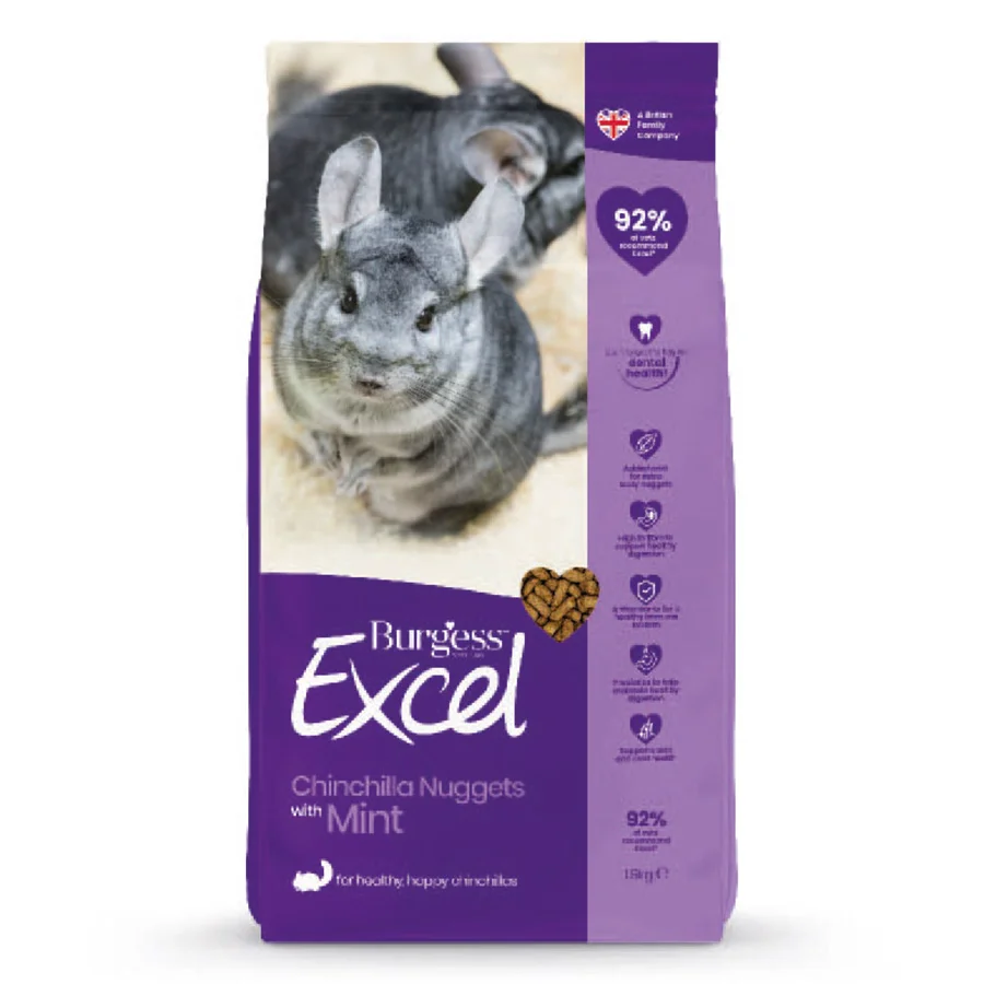 Quality Burgess Excel Chinchilla Nuggets 1.5kg Classic