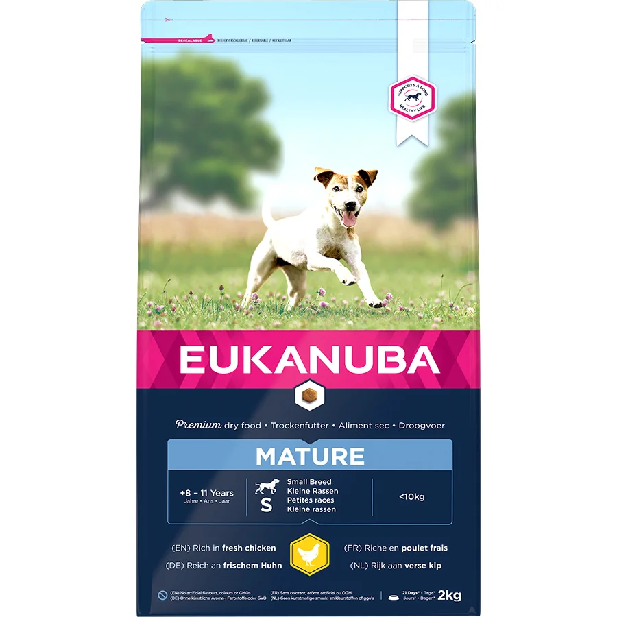 Proven Eukanuba Small Breed Mature Dry Dog Food Chicken 2kg Solid