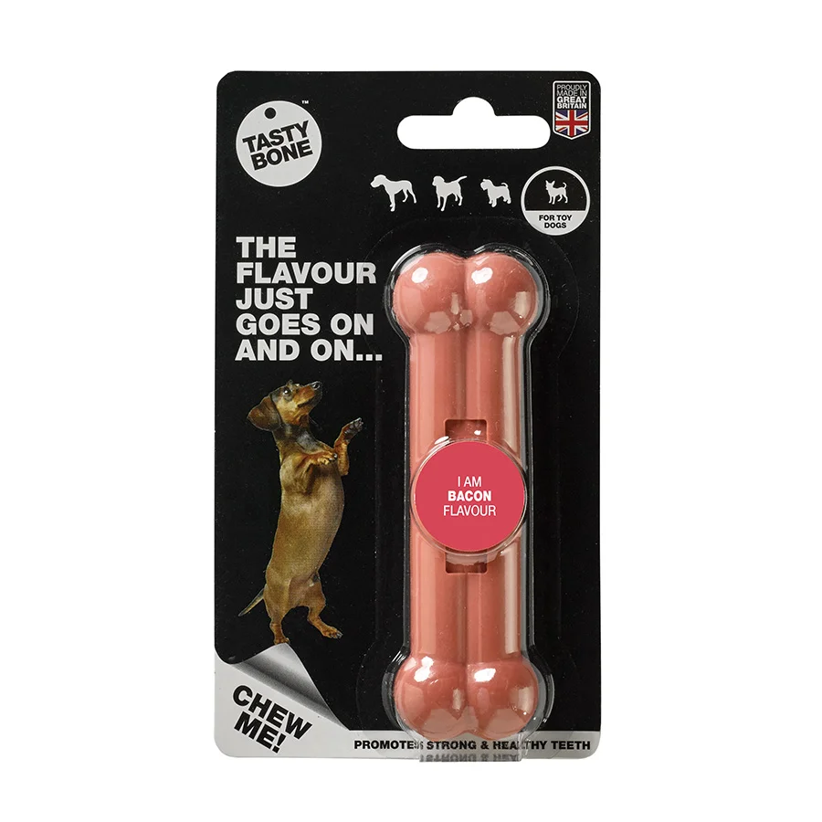 Innovative TastyBone Bacon Flavour Dog Chew Toy X Small Small Original