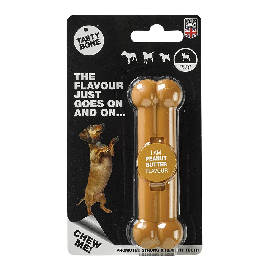 Fine TastyBone Peanut Butter Flavour Dog Chew Toy X Small Small Artisan