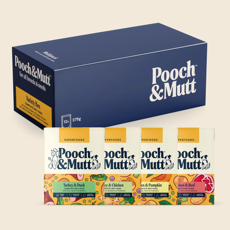 Eco-Friendly Pooch Mutt Wet Dog Food Multipack 12x375g Pure