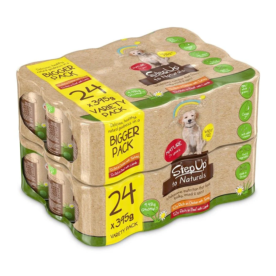 Outstanding Step Up Naturals Complete Mature Dry Dog Food 24x395g Fine