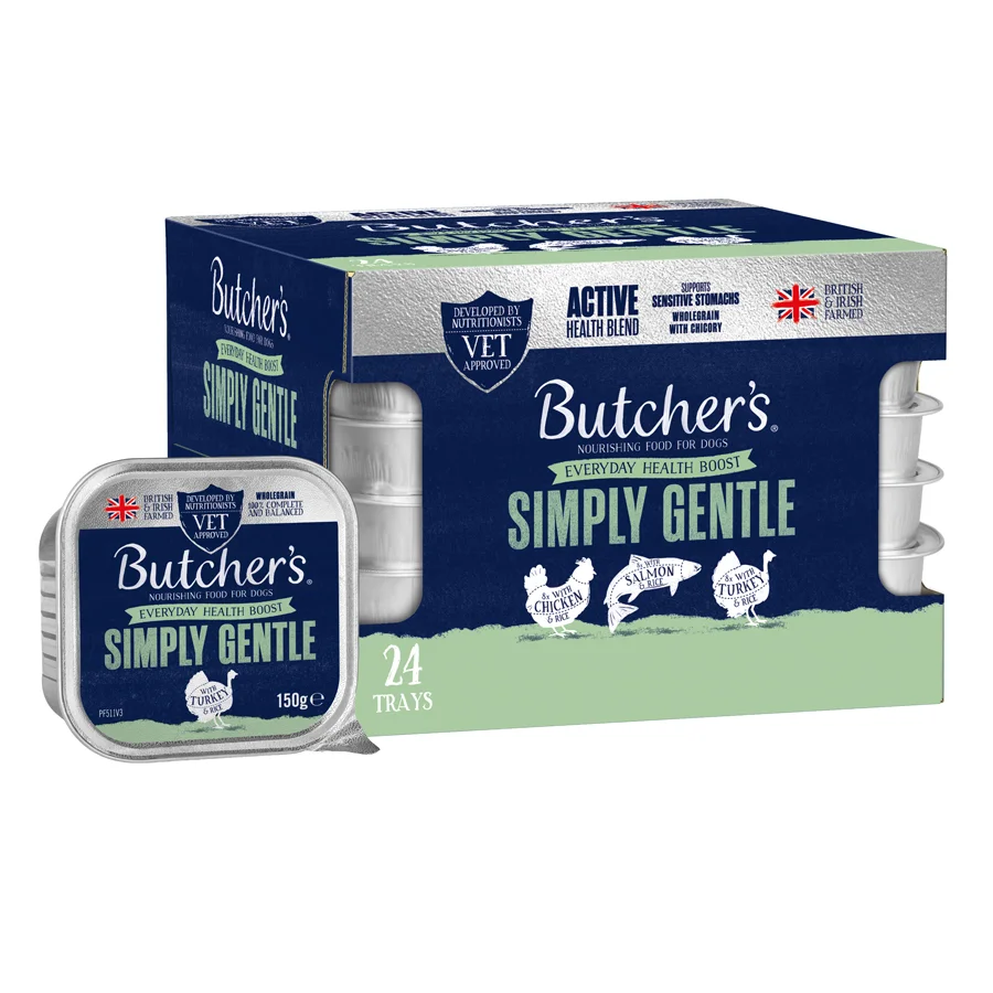 Organic Butcher x27 s Simply Gentle Wet Adult Dog Food Trays 24x150g Contemporary