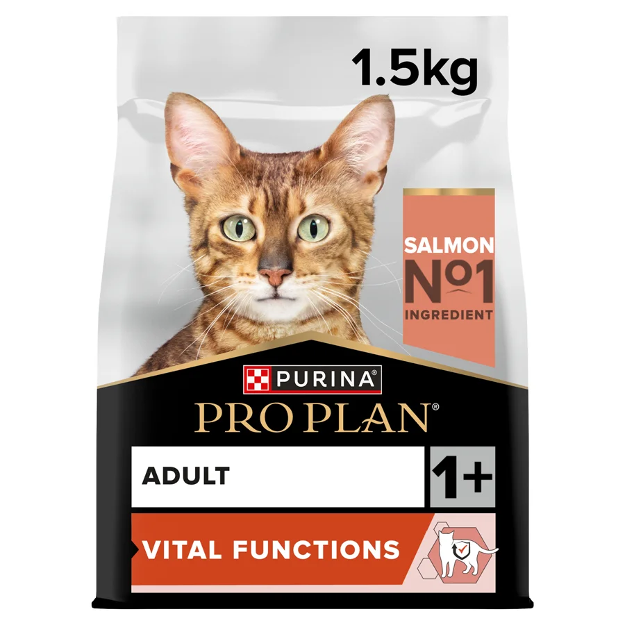 Healthy Pro Plan Vital Functions Adult Dry Cat Food Salmon 1.5kg Soft