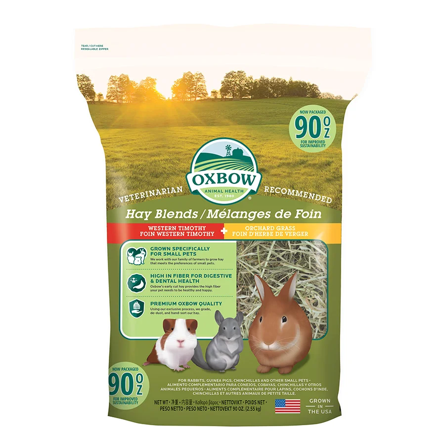 Stylish Oxbow Hay Blends Western Timothy Orchard Grass Small Animal Food 2.55kg Casual