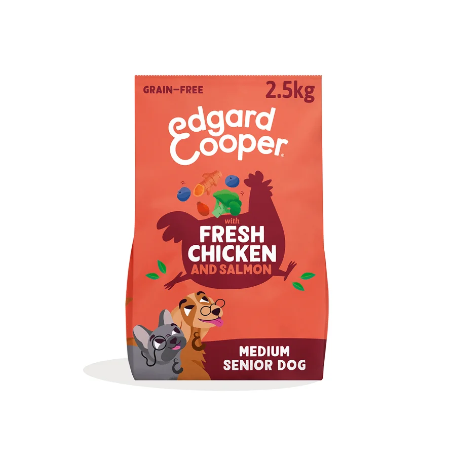 Elegant Edgard Cooper Grain Senior Dry Dog Food Chicken Salmon 2.5kg Smooth