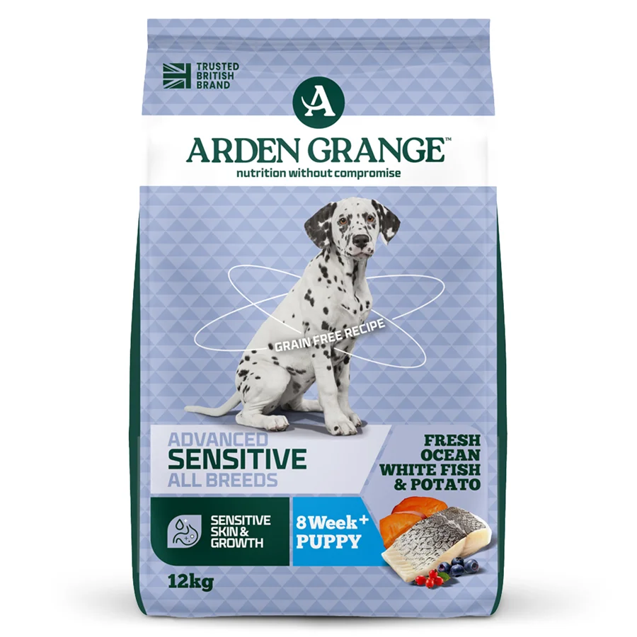 Artisan Arden Grange Grain Sensitive Puppy Junior Dry Dog Food Fish Potato 12kg Powerful