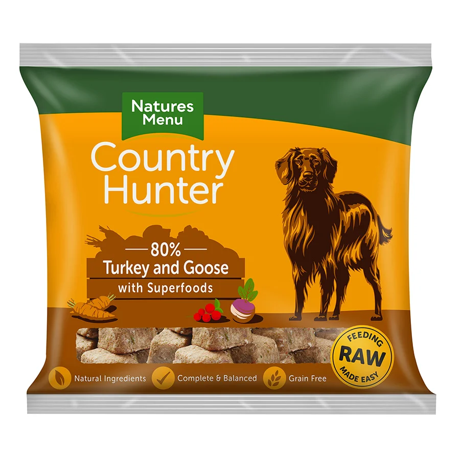 Durable Natures Menu Country Hunter Dog Food Turkey Goose Nuggets 1kg Advanced