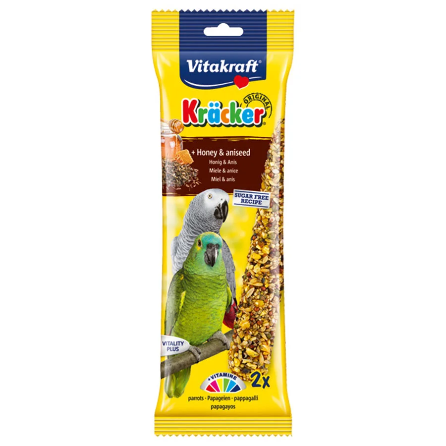 Sustainable Vitakraft Kracker Honey Aniseed Parrot Treat Sticks 2 Pack High-Grade