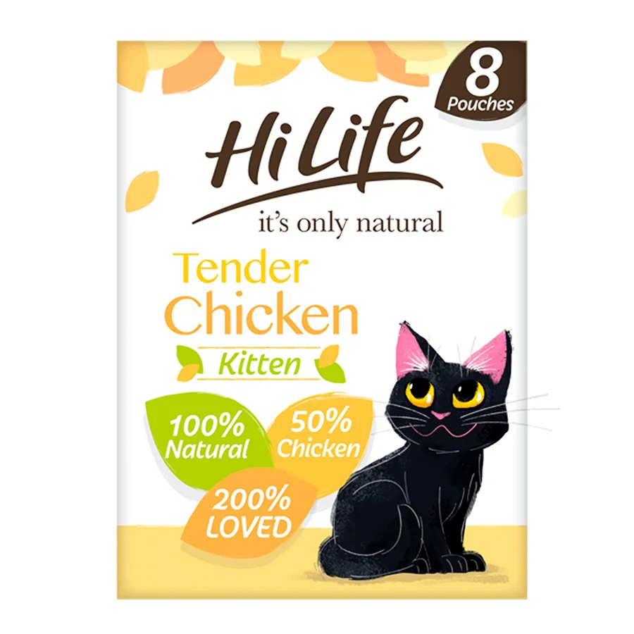 Reliable HiLife It x27 s Only Natural Tender Wet Kitten Cat Food Chicken Jelly 8x70g Powerful