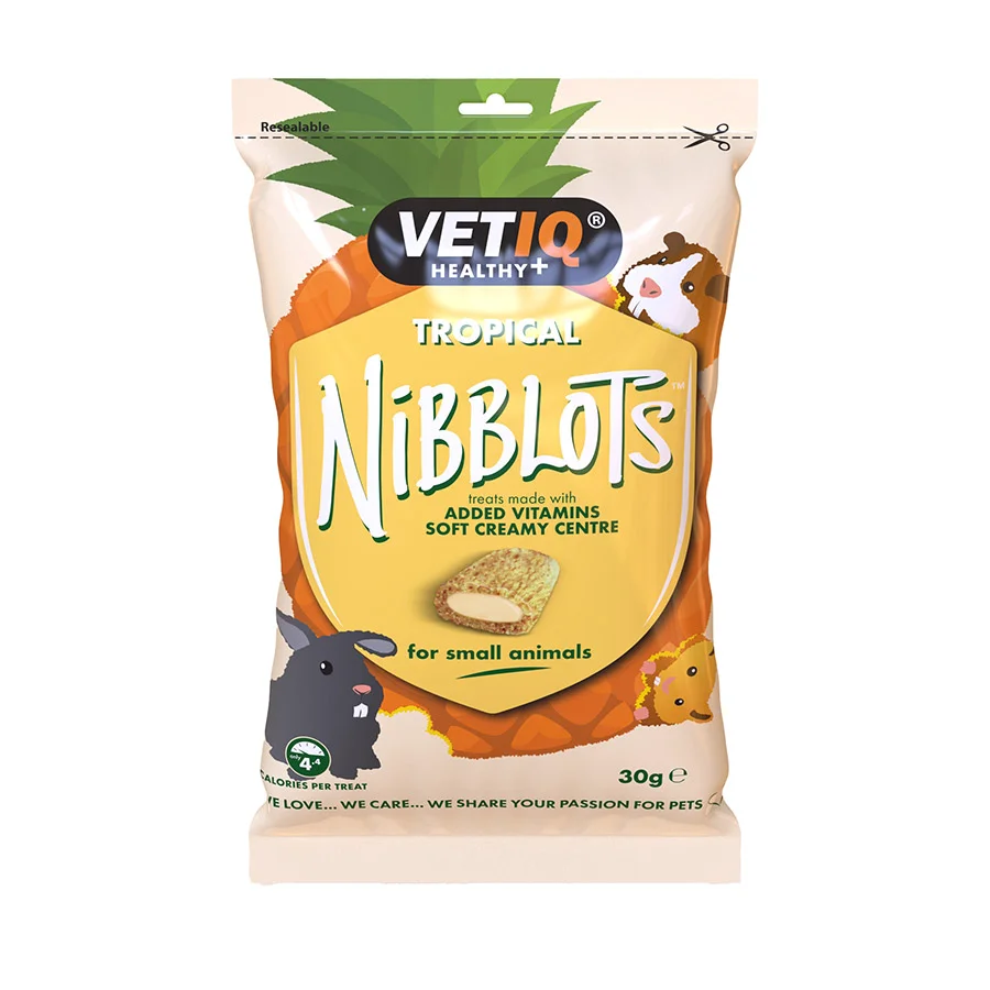 Authentic VetIQ Nibblots Tropical Small Animal Treats 30g Advanced