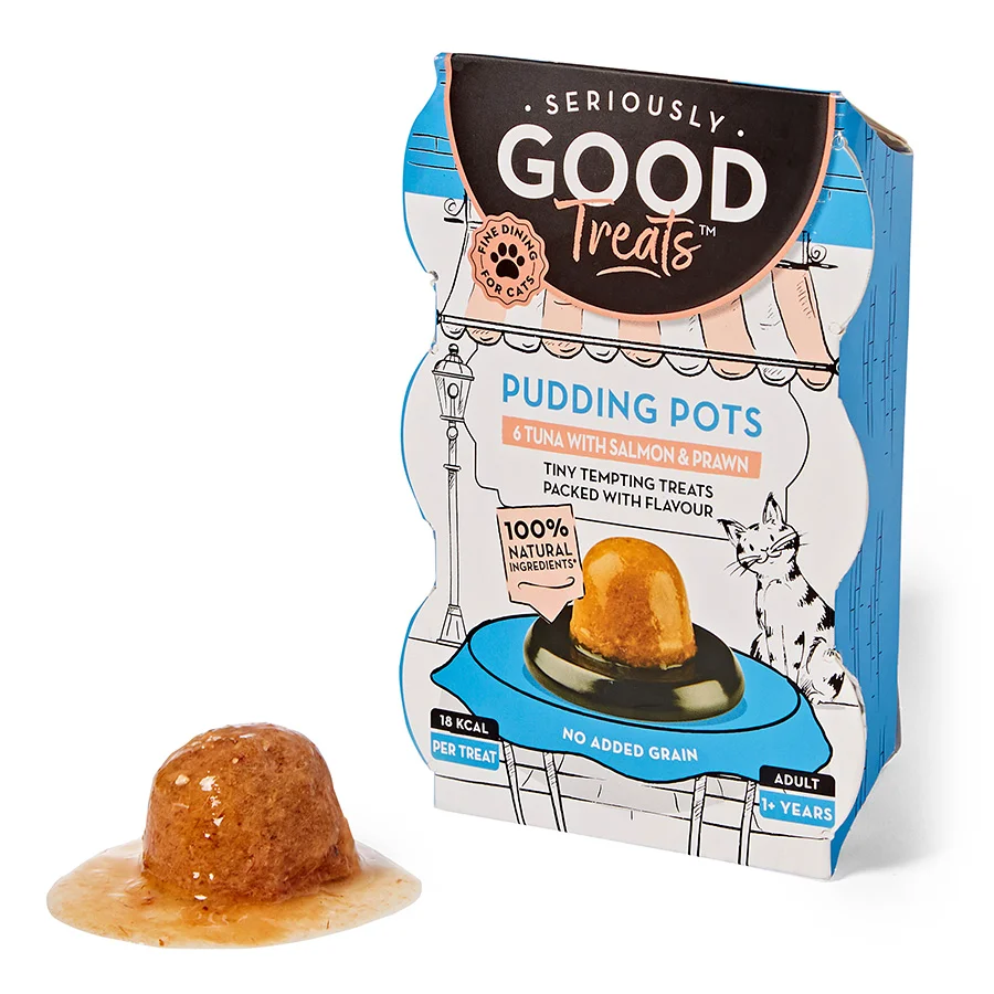 Trusted Seriously Good Cat Treat Pudding Pots Tuna， Salmon Prawn 6x22g High-Quality