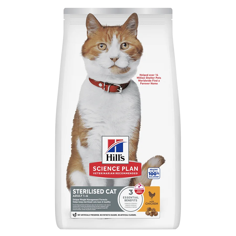 Original Design Hill x27 s Science Plan Sterilised Adult Dry Cat Food with Chicken 3kg Premium