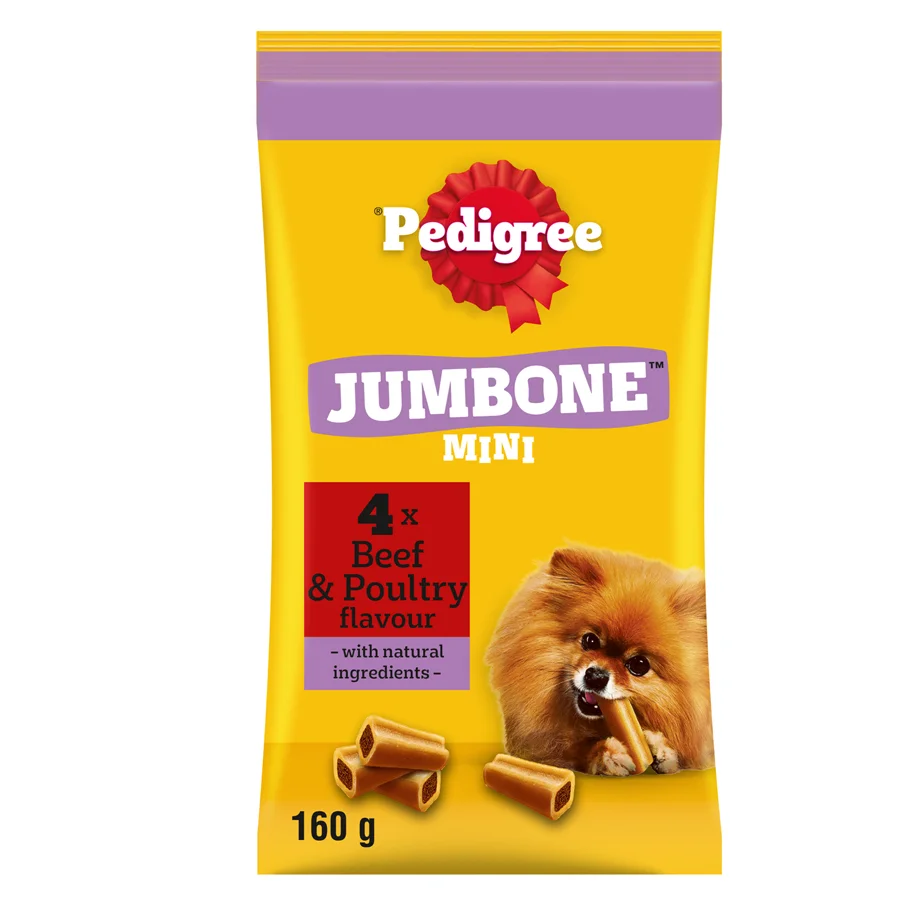 Smart Pedigree Jumbone Mini Small Adult Dog Treats Beef Poultry 4 Pack Original Design