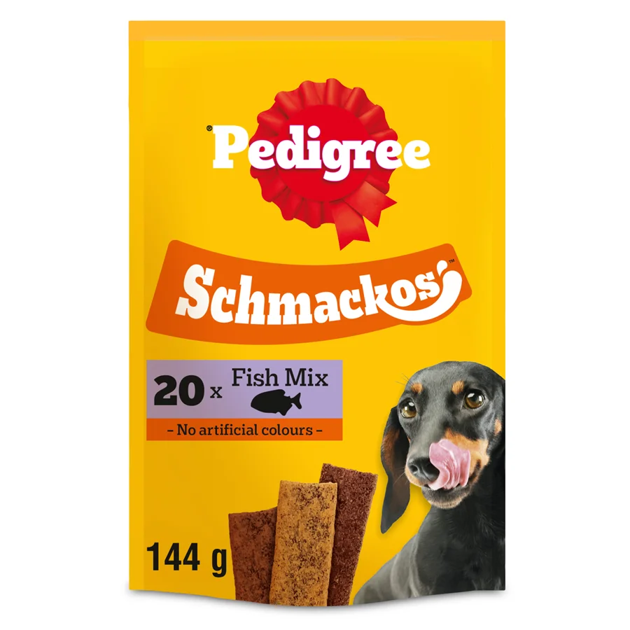 Versatile Pedigree Schmackos Adult Dog Treats Fish Mix 144g Secure
