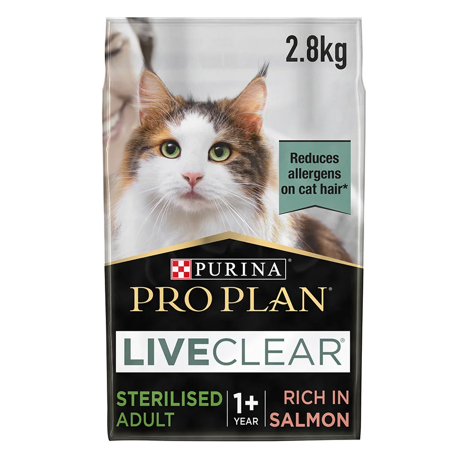 First-Class Pro Plan LiveClear Allergen Reducing Sterilised Adult Dry Cat Food Salmon 2.8kg Trusted