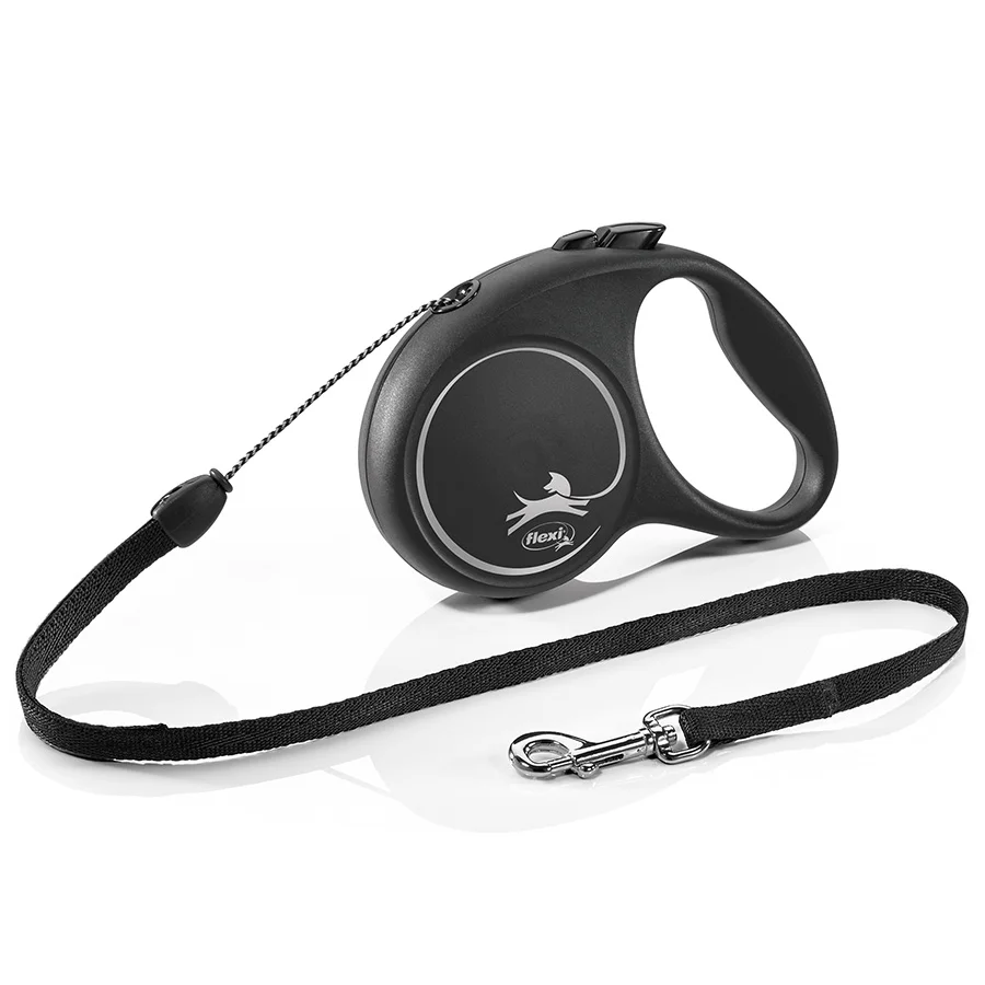 Luxury Flexi Fun Extending Dog Lead Cord 5m Black Small Effective