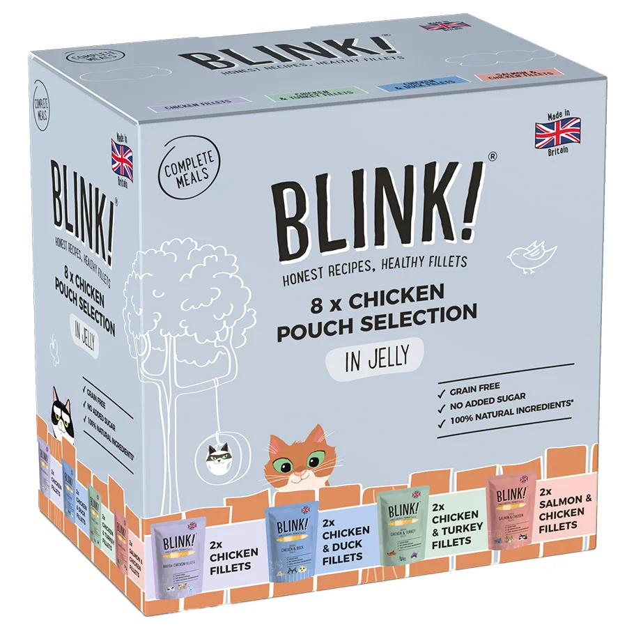 Eco-Friendly Blink Wet Cat Food Chicken In Jelly 8x85g Soft