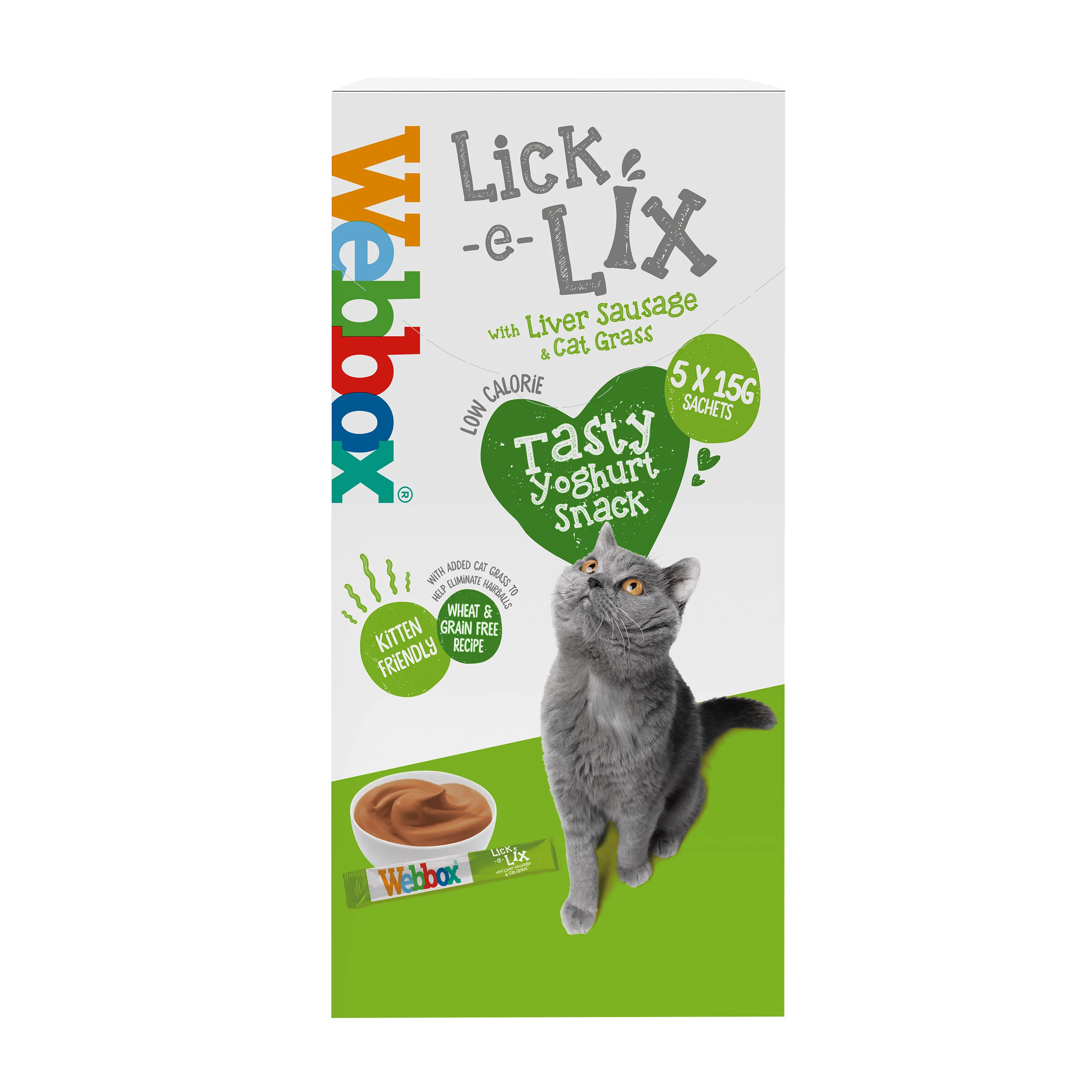 Advanced Webbox Lick-e-Lix Cat Treats Liver Cat Grass 75g Superior