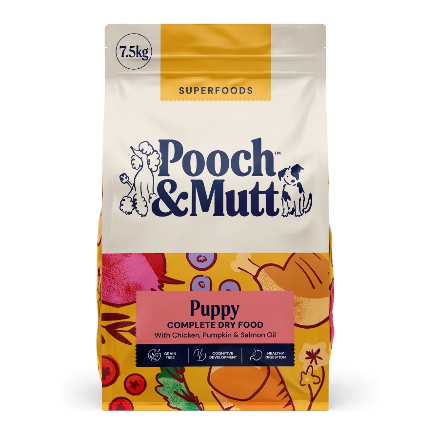 Durable Pooch Mutt Grain Complete Puppy Dry Dog Food Chicken With Superfoods 7.5kg Refined