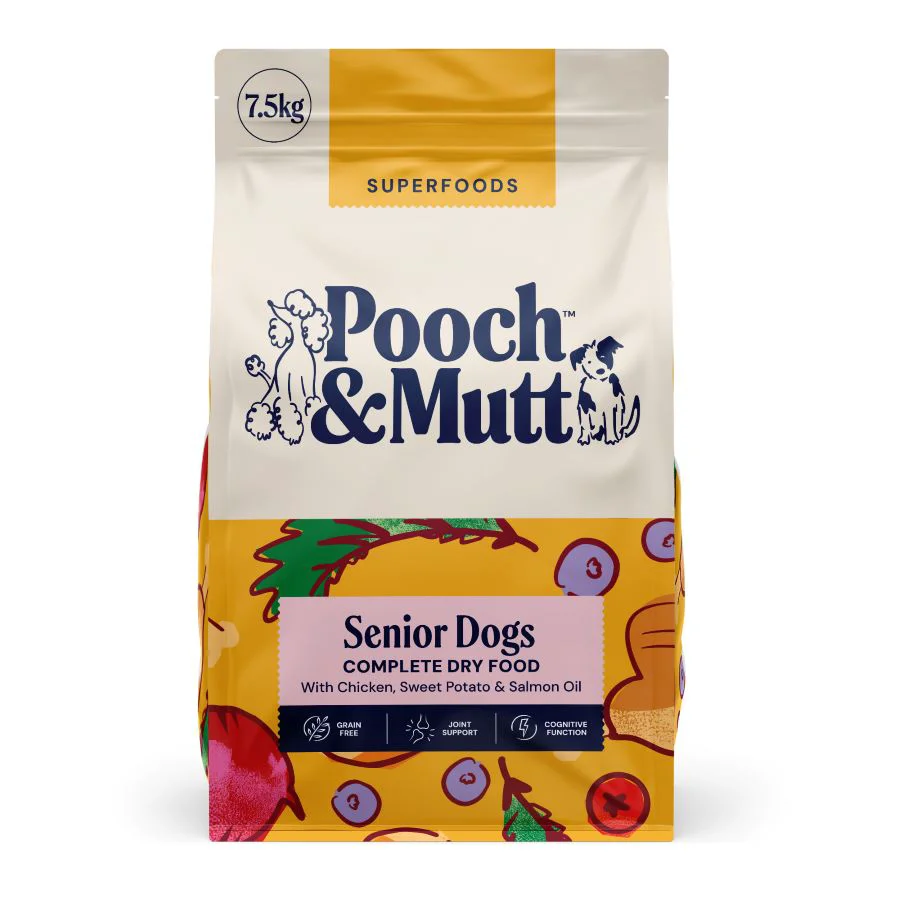 Specialty Pooch Mutt Grain Complete Senior Dry Dog Food Chicken With Superfoods 7.5kg Lightweight