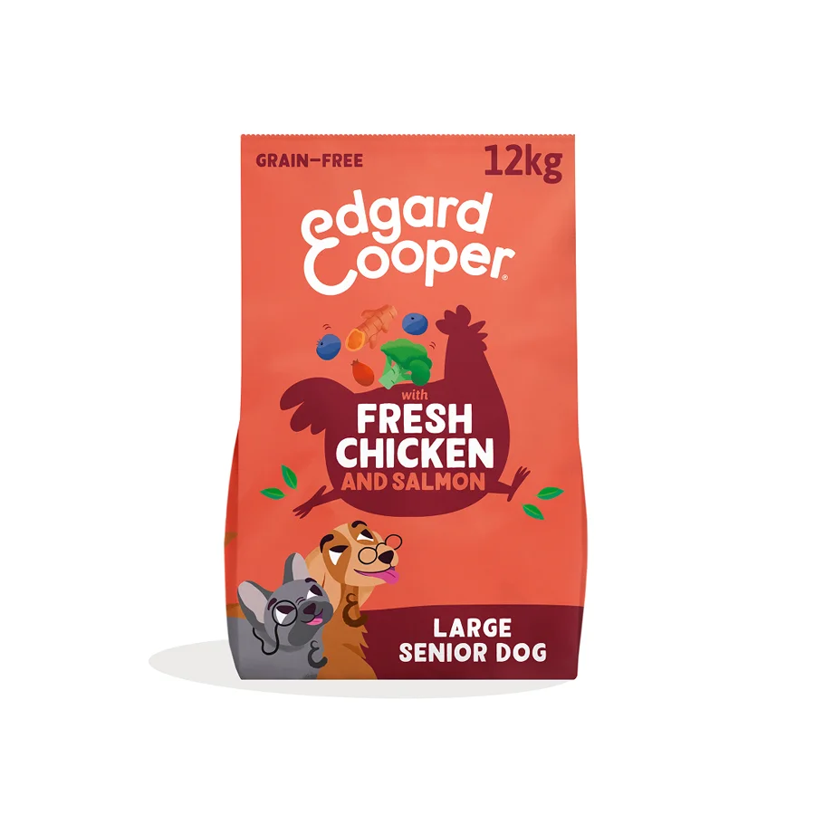 Healthy Edgard Cooper Grain Senior Dry Dog Food Chicken Salmon 12kg Refined