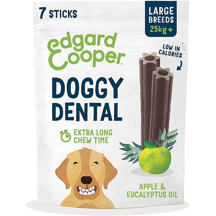 Modern Edgard Cooper Doggy Dental Sticks Large Breed Apple Eucalyptus 240g Excellent