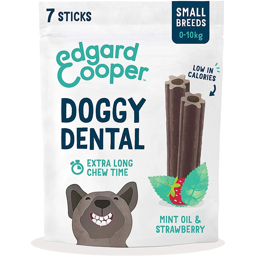 Carefully Designed Edgard Cooper Doggy Dental Sticks Small Breed Strawberry Mint 7 Pack 105g Enhanced