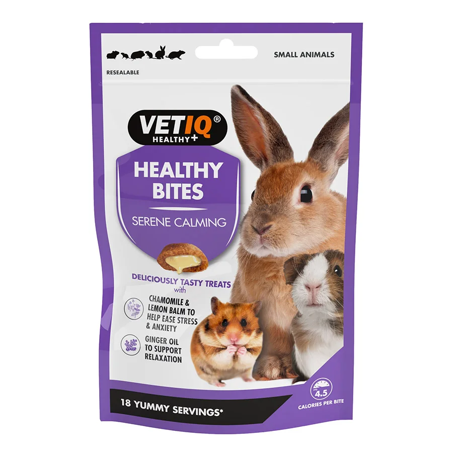 Reusable VetIQ Healthy Bites Calming Treats Small Animals 30g Certified