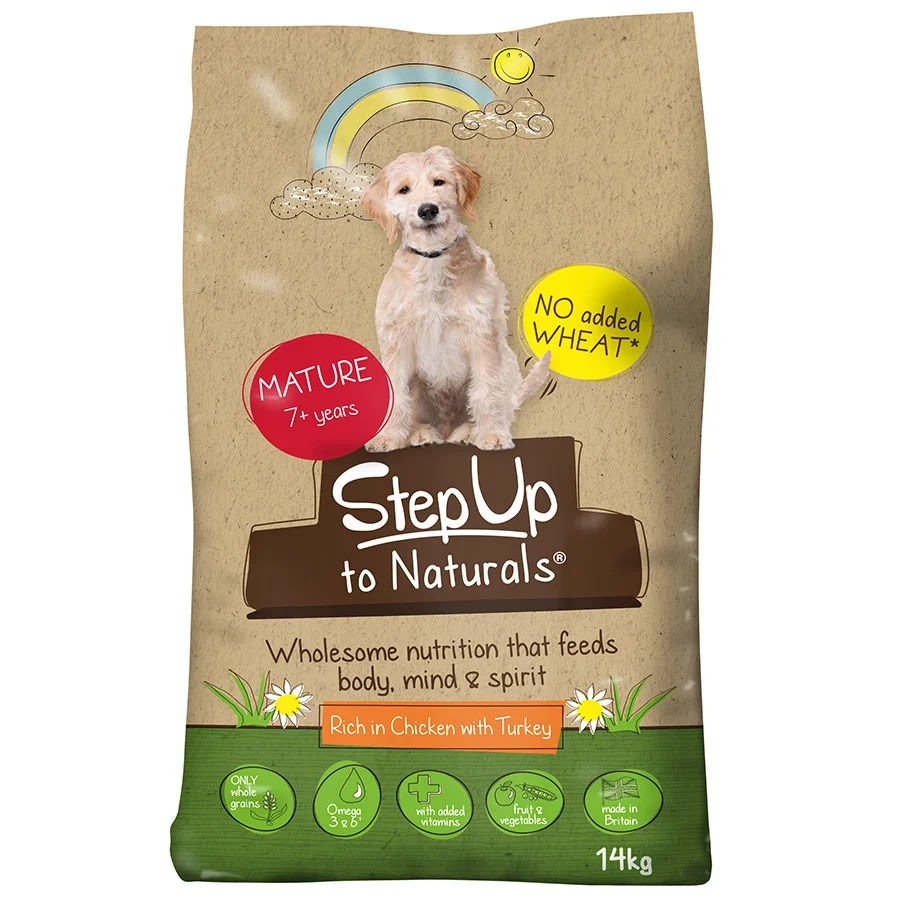 Crafted Step Up Naturals Mature Dry Dog Food Chicken with Turkey 14kg Detailed