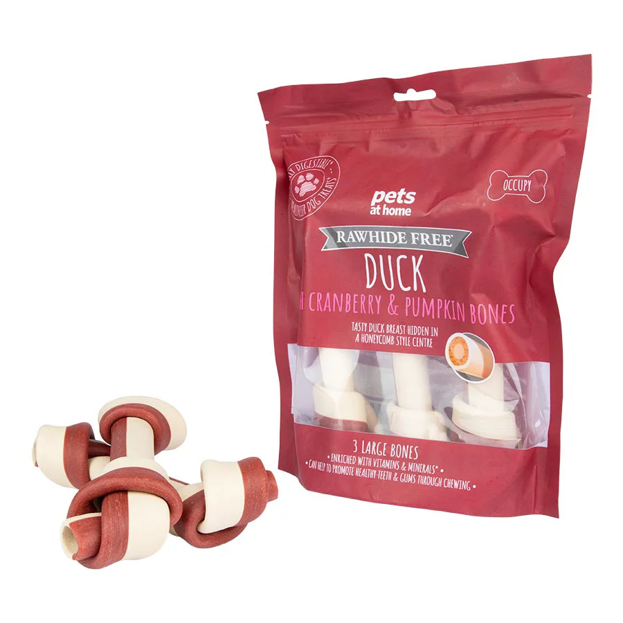 Top-Quality Pets at Home Large Dog Bones Duck with Cranberry Pumpkin 3 Pack Elite