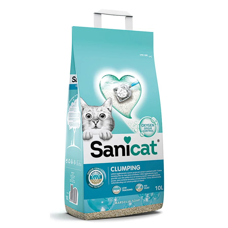 Exclusive Sanicat Marseille Soap Scent Clumping Cat Litter 10L Detailed