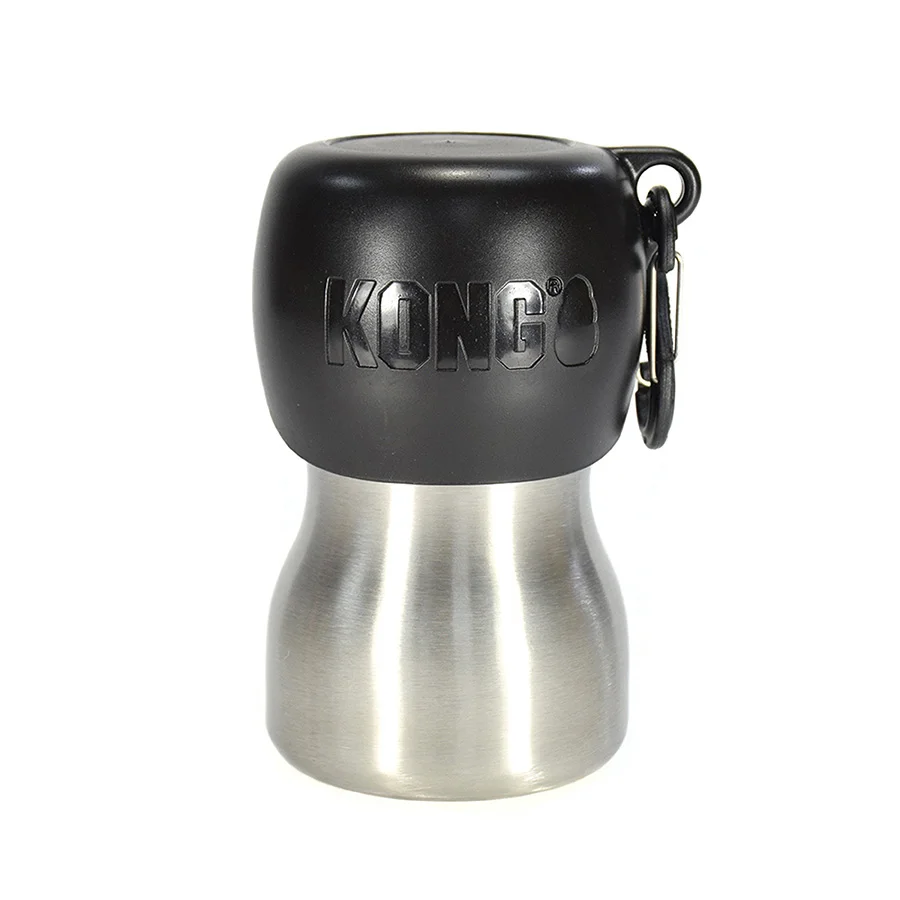 Powerful Kong H2O Dog Water Bottle Black 280ml Detailed