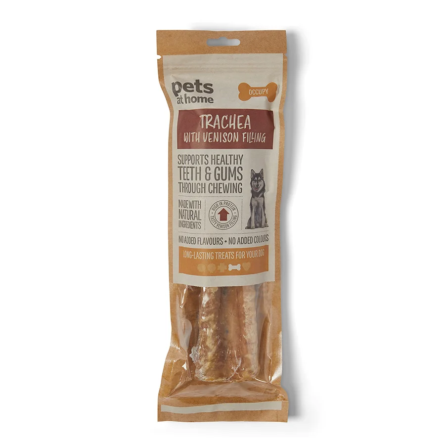 World-Class Pets at Home Beef Trachea with Venison Filling Dog Treats Trusted