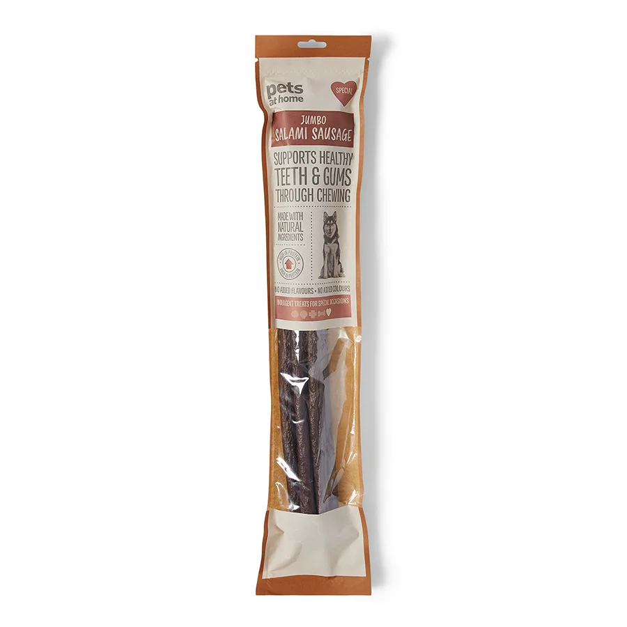 Dependable Pets at Home Jumbo Salami Sausage Dog Treat 5 Pack Top-Quality